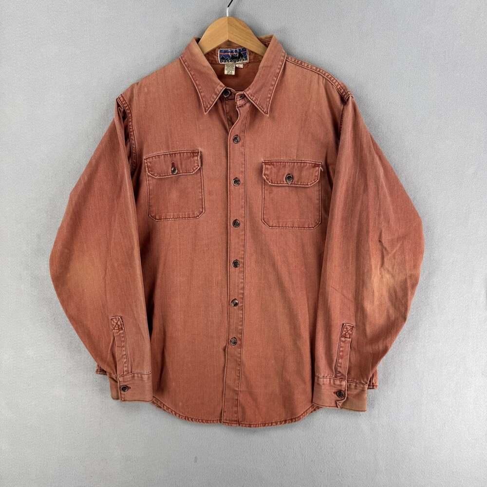 Vintage Patagonia Shirt Mens XL Terracotta Long Sleeve Button Up Big Label 70s